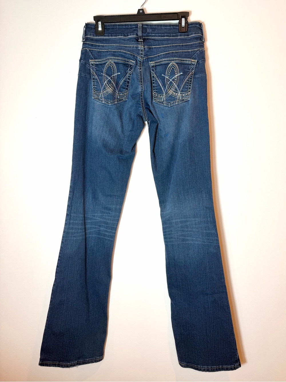 Wrangler Premium Patch Mae Bootcut Jeans Embroidered Pockets Size 7/8 x 36 - Picture 4 of 11